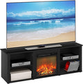 Furinno Classic 70 Inch TV Stand with Fireplace Americano