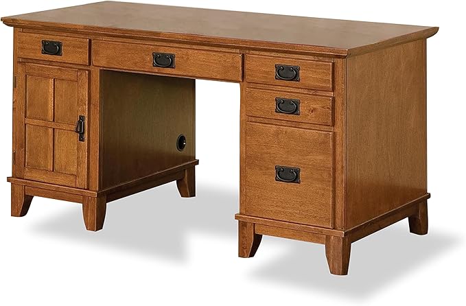 Homestyles Arts &amp Crafts Cottage Oak Pedestal Desk