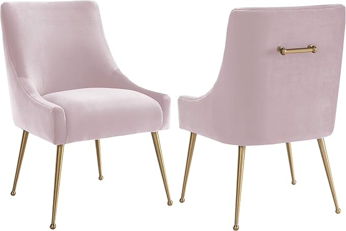 Tov Furniture Beatrix Blush Velvet Side Chair