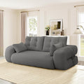 Convertible Sofa Bed with Folding Mattress Oversized Human Dog Bed 3-in-1 Sleeper Couch with Pillows and Thick Armrests 78.7 King Size Floor Sofa for Living Room Bedroom Guest Room Grey Teddy