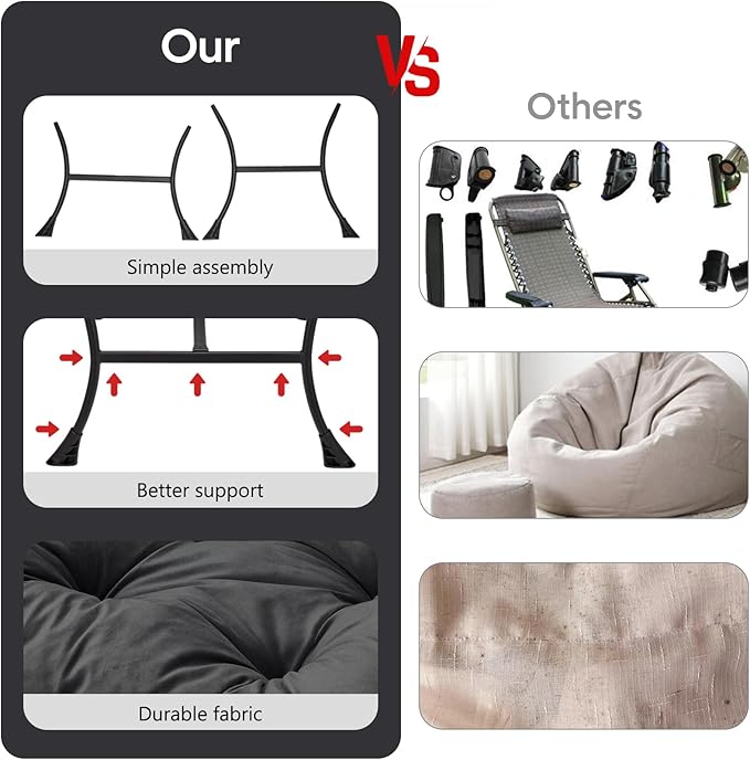 Lazy Chair with Folding Ottoman Modern Large Accent ChairContemporary Lounge Leisure Sofa Chair with Armrests Upholstered Sofa Armchair Reading Chair for BedroomDorm &amp Office (Dark Grey-f)