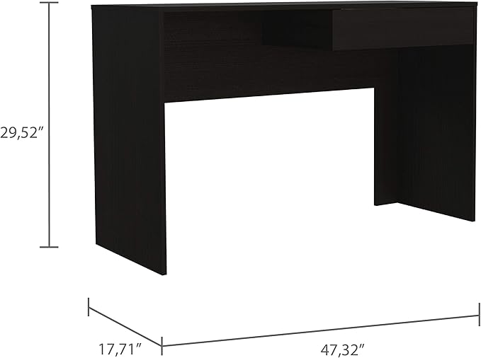 Home Office Computer Desk with Drawers 43.3 Inch Study Writing Desk PC Laptop Table Wooden Computer Gaming Desk Home Office Desk Laptop Notebook PC Workstation Black
