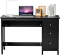 Computer Desk with Drawers 48’’ x 20’’ x 29.5’’ Home Office Computer Workstation Modern Executive Desks Teens Writing Study Table Laptop Desk for Bedroom Study Small Space (Black)