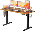 YESHOMY Height Adjustable Electric Standing Desk 55 x 24 Inches Memory Home Office Sit Stand up Desk with Phone Holder and USB Charging Port Rustic Brown