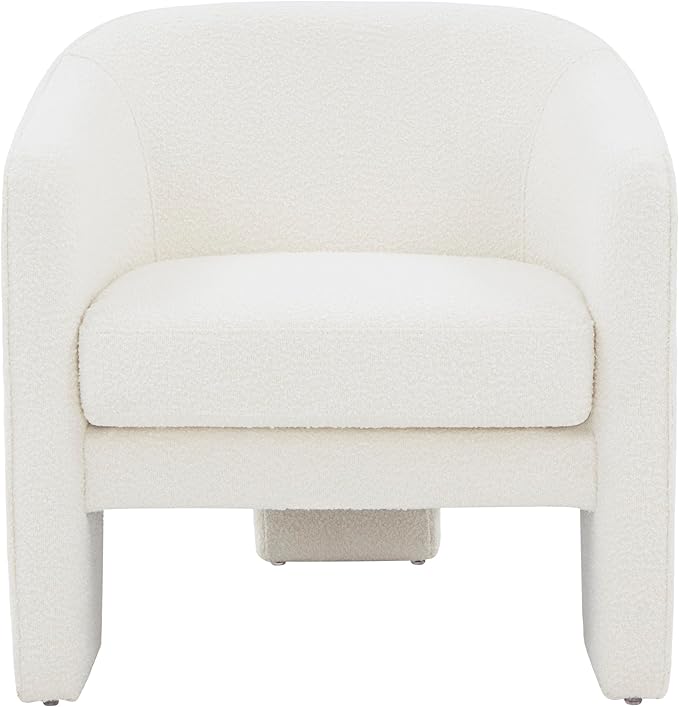 SAFAVIEH Couture Collection Londyn Mid-Century Modern Ivory Boucle Upholstered Accent Chair (Fully Assembled)