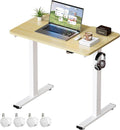 Okin Electric Standing Desk 31.5x19.7 Inches Small Computer Desk-Whole Piece Stand up Desk with Wheels Gaming Rolling Home Office Desks Oak