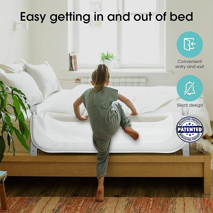 Baby Bed Rail Guard for Toddlers -47 Toddler Bed Rails for Twin Full Queen King Bunk Size Bed Swing Down Bedrail Extral Tall Child Safety Side Railing Guards for Kids