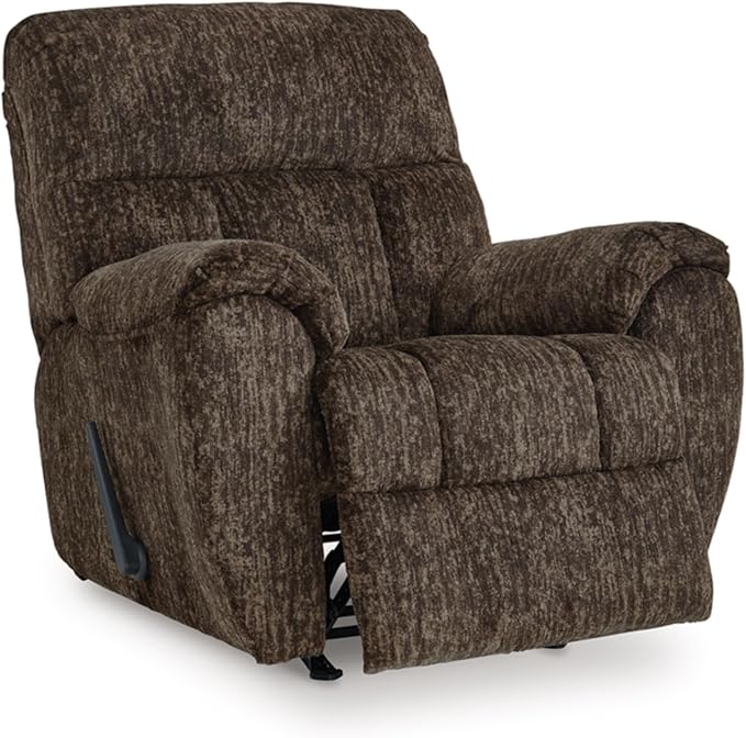 Signature Design by Ashley Rampant Casual Manual Rocker Recliner with Pillow-Top Arms Dark Brown