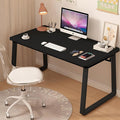 Small Office Computer Desk Writing Desk Waterproof and Scratch-ResistantSturdy Study Writing Desk with Wooden Tabletop and Metal Frame for Bedroom