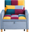3-in-1 Convertible Chair Sleeper Sofa Bed with Adjustable Backrest Sleeper Chair Pull Out Bed for Small Space (Rainbow)
