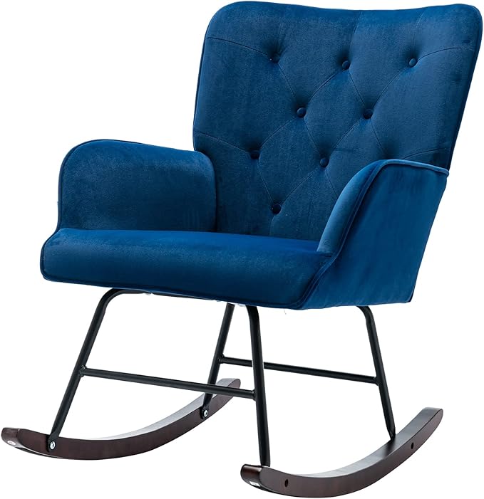 Generic Living Room Comfortable Rocking Chair Living Room Chair Navy