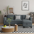 Sectional Sofa Couches for Living Room - 78''Convertible Modular Three-Seater L-Shaped Pet-Friendly CouchWashable Sofa Cover-Bench Storage Suitable for Small Living Room ApartmentOffice-Blue-Gray