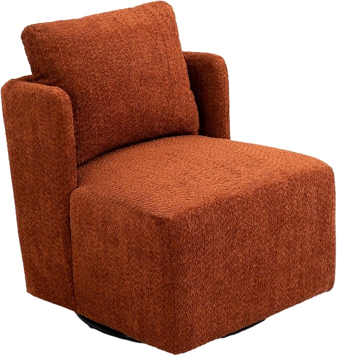 Swivel Barrel Chair Comfy Round Accent Sofa Chair for Living Room 360 Degree Swivel Barrel Club Chair Leisure Arm Chair for Nursery Hotel Bedroom Office Lounge