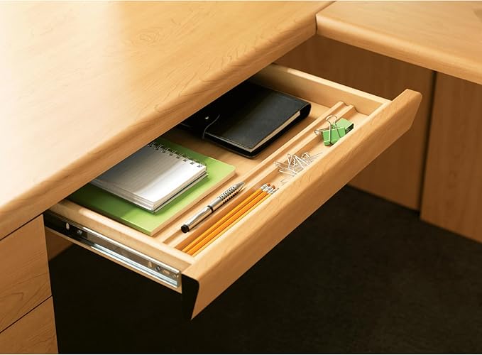 Hon Single Pedestal Center Drawer 22 by 25-3/8 by 2-1/2-Inch Harvest
