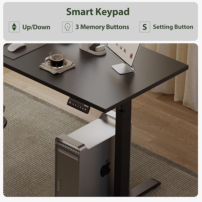 Agilestic L Shaped Standing Desk Adjustable Height Electric Corner Standing Desk 63 x 55 inch Sit Stand Computer Table with Splice Board Gaming Table Black