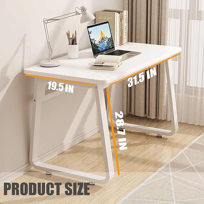 Computer Desk Modern Simple Style Desk for Home Office 31.5 inch White Small Writing Table Study Corner Work Desk for Bedroom