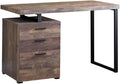 Computer Desk Home Office Laptop Left Right Set up Storage Drawers 48 l Work Brown Laminate Black Metal Contemporary Modern GD357
