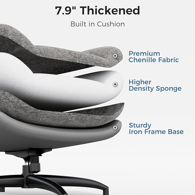 Swivel Accent Chair with Ottoman 400lbs Capacity &amp Easy Assembly Oversized 360° Swivel Rocker Recliner Comfortable Swivel Chair for Living Room Bedroom Office Grey Chenille