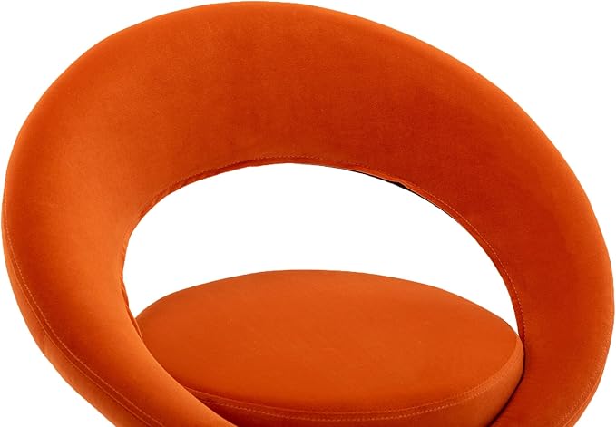 Orange Velvet Modern AccentConversation Lounge Chair with Gold Plated Legs Unique AppearanceSuitable for Office Lounge Living RoomSet of 2