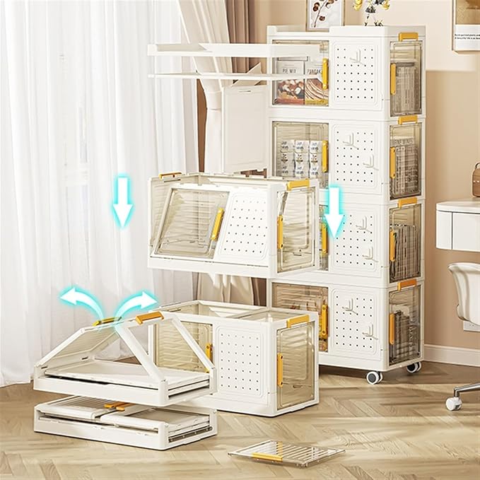 Rolling Filing Cabinet Movable Bookshelf Storage Box Folding Bay Window Storage Cabinet Organizer Shelf Home Bookcase Trolley Mobile File Cabinets
