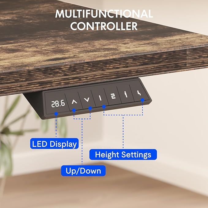 FLEXISPOT EN2 55''x28'' Standing Desk with Monitor Mount Bundle 1 Thick One-Piece Desktop Fully Adjustable Single Monitor Arm with Cable Management Bundle for Office Gaming &amp Study Rustic Br