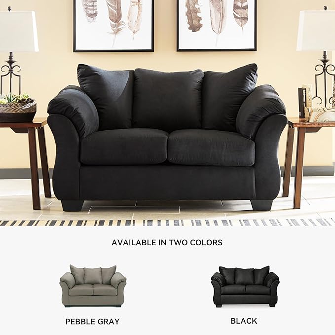 Signature Design by Ashley Darcy Casual Plush Loveseat Black