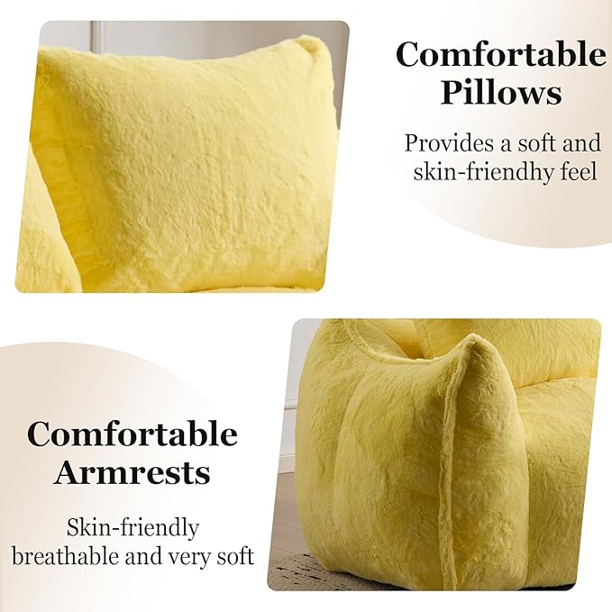 Compressed Sofa Couch in a Box 75” Beige Plush Floor Sofa Couch with Memory Foam for Bedroom Apartment Comfy Upholstered Foam Loveseat with Curved Armrest No Assembly (Yellow)