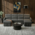 109 Modular Sectional Sofa Convertible U-Shaped Sofa Set with Storage Cup Holders and USB Charging Ports Ideal for Living Rooms Moder 6-Seater Modular Sectional Sofa with Removable Ottoman