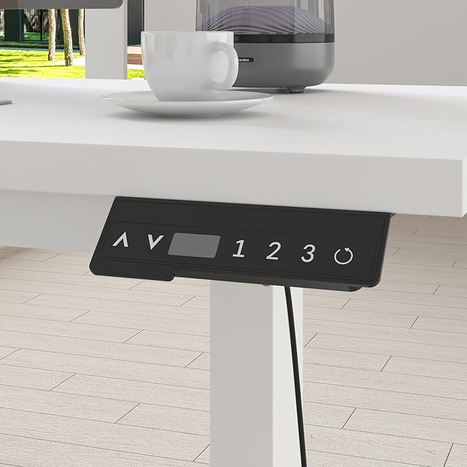54.3 L Shaped Electric Standing Desk with File Cabinet Height Adjustable Stand up Desk with Drawers Home Office Computer Gaming Table White