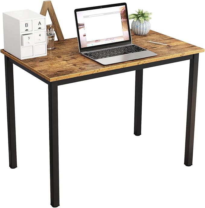 DlandHome 31.5 inch Computer Desk Home Office Table Writing Desk Study Table Gaming Desk Workstation (31.5 inch Rustic Brown)