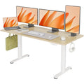 INNOVAR Electric Standing Desk Adjustable Height Stand up Desks 63 x 24 Inches Sit Stand up Desk for Home Office Computing 3-Preset Memory Height Ergonomic Rising Desks Nature