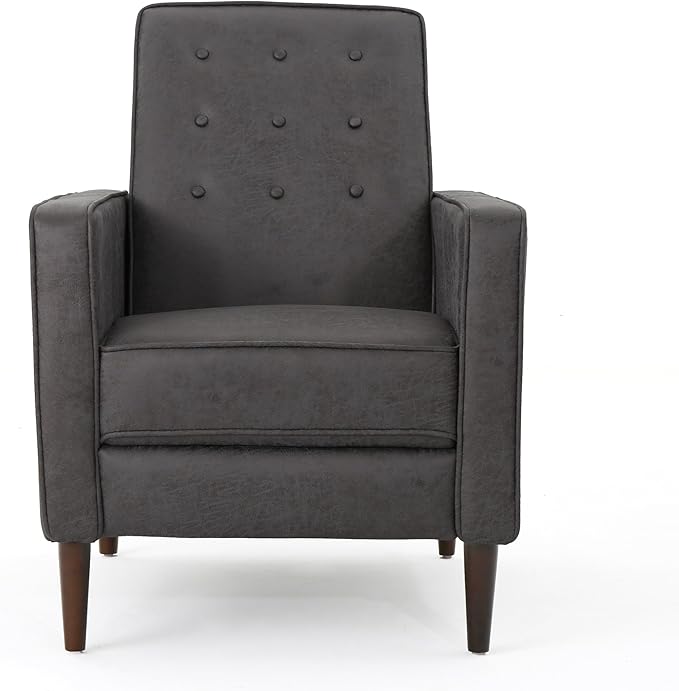 KEIKI Push Back Chair for Living Room Mid-Century Modern Recliner with Birch Legs