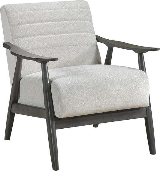 Casual Transitional Accent Chair 1pc Pearl-hued Fabric Upholstery Dark Gray Frame Solid Wood Living Room Furniture