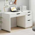 White Desk with Drawers 48 Inch Small Computer Desk with 4 Storage Drawers for Small Space Home Office Desk for Bedroom with Storage File Drawer