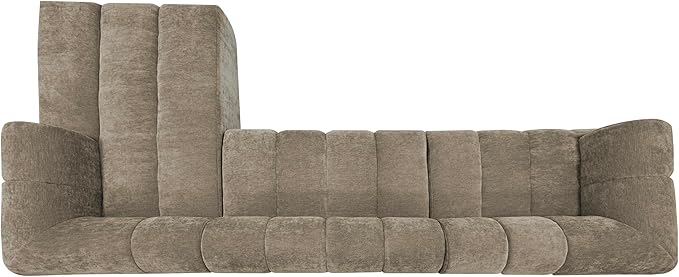 122 Modern L-Shaped Sectional Sofa with High-Density Fully Compressed Sponge and Chaise Lounge2-Piece SetFully Assembled Right Hand Facing Perfect for Living RoomLounge (Espresso_94)