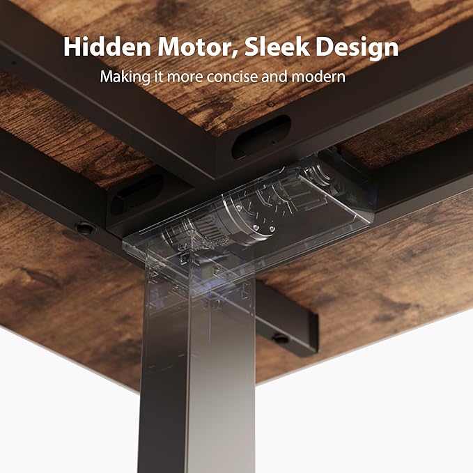 Agilestic Triple Motors 73 x 60 L Shaped Standing Desk Electric Standing Desk Adjustable Height Extra Large Desktop Corner Table for Home Office Gaming Workstation Splice Board Rustic Brown
