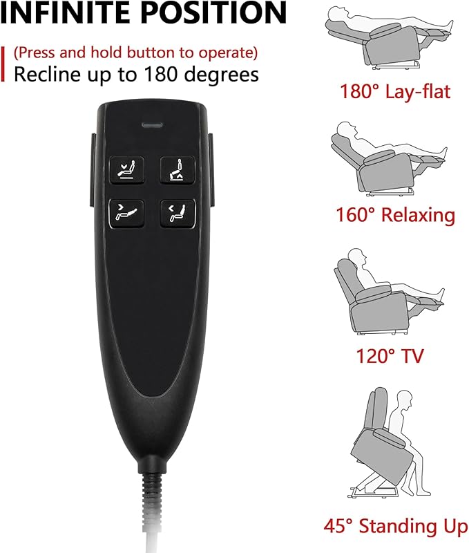 Large Power Lift Recliner Chair Sofa with Massage and Heat for Big and Tall ElderlyInfinite PositionsDual MotorCup HoldersExtended FootrestAir Leather Home Theater Seat