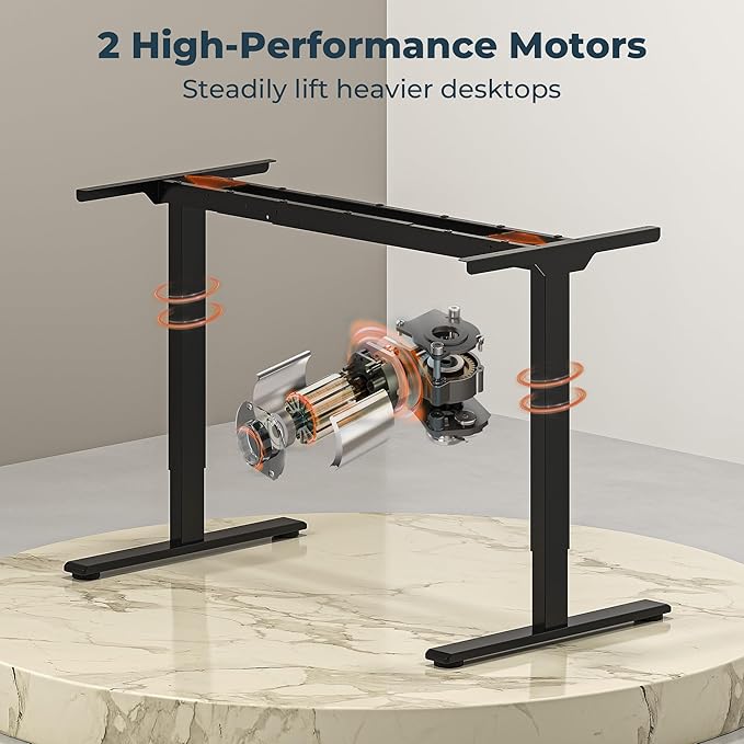 Dual Motor Standing Desk Large Stand Up Desks 79x31 Inches Electric Sit Stand Desks 4 Memory Preset Adjustable Height Computer Table for Home Office with Splice Board (Brown)