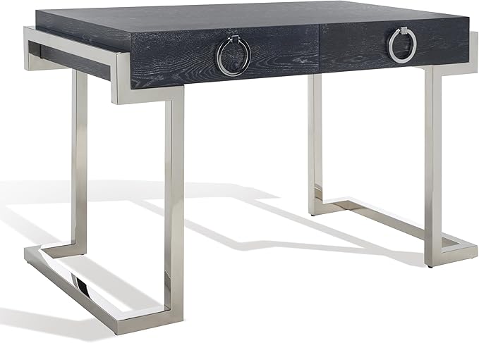 SAFAVIEH Couture Collection Maia Black Cerused Oak 2-Drawer Home Office Writing Desk