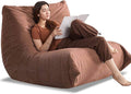Modern Living Room Adult Bean Bag Floor Sofa Super Soft and Comfortable Memory Foam Lazy Sofa Togo Recliner Furniture Suitable for Balcony Bedroom Fireside Chair (Orange)