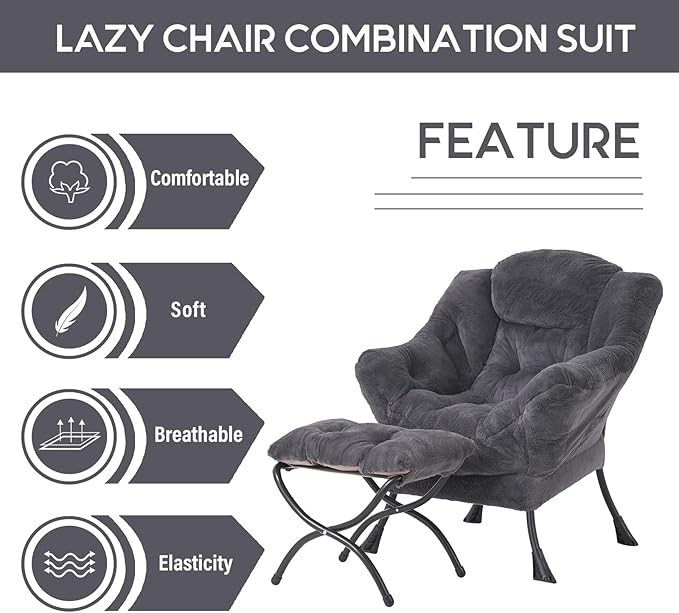 LITA Modern Accent Leisure Upholstered Sofa Chair Lounge Reading Chair with Armrests and a Side Pocket for Living Room Bedroom &amp Small Space Plush Navy