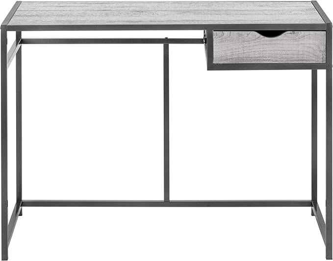 Computer Desk Home Office Laptop Storage Drawer 42 l Work Grey Laminate Black Metal Contemporary Modern