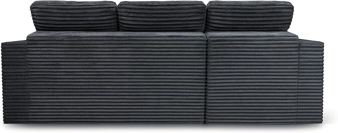 L-Shaped Modular Sectional Sofa with Chaise - 105 Inch Boneless Comfy Corduroy Fluffy Couch with Deep SeatNo Assembly Required Apartments &amp Living RoomsGray