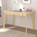 ECACAD Computer Desk with 2 Drawers 39” Home Office Desk Writing Study Working Table for Bedroom White