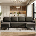 Sectional Couches for Living Room Convertible 4 Seat Modular Sectional Sofa Set for Living Room L Shaped Couch or U Shaped Couch with Ottoman for Apartment Brown