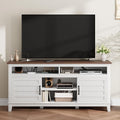 Garvee 63 Inch TV Stand Entertainment Center with Adjustable Shelves Farmhouse TV Stand with Cabinet Doorsfor Living Room