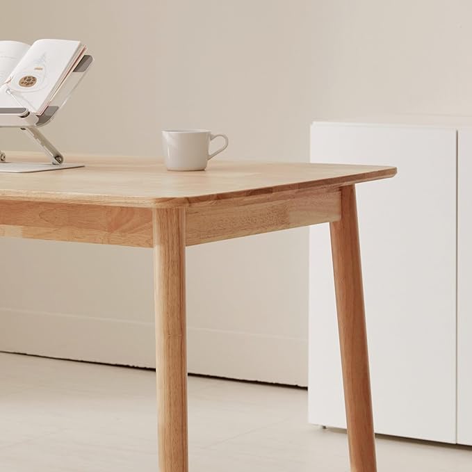 Livinia Daon Solid Wood Computer Desk Modern Minimalist Wooden Writing Desk with Spacious Tabletop and Rounded Corners Sturdy Workstation for Home Office or Study Natural