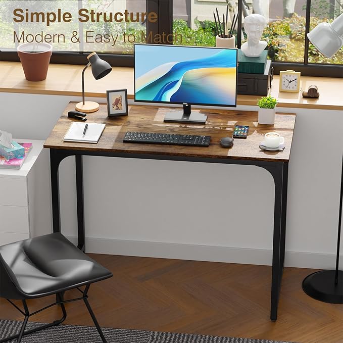 PayLessHere Computer Desk 40'' Modern Writing Desk Simple Study Table Industrial Office Desk Sturdy Laptop Table for Home Office Vintage