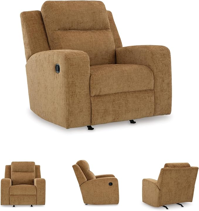Signature Design by Ashley Kanlow Modern Manual Rocker Recliner Light Brown