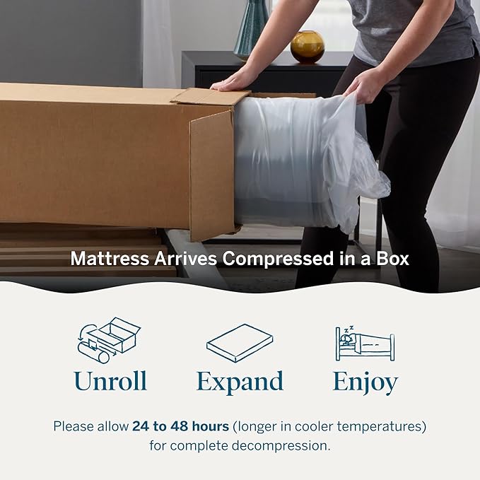 Lucid 10 Inch Memory Foam Mattress - Medium Feel - Infused with Refreshing Bamboo Charcoal and Cooling Gel - Bed in a Box - Temperature Regulating - Pressure Relief - Breathable - Full XL Size